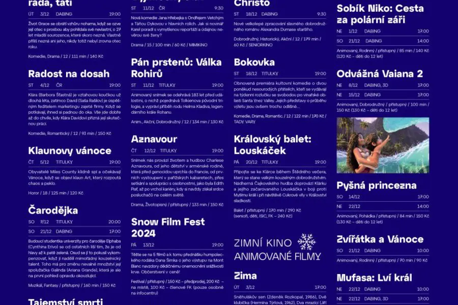 Program kina na listopad