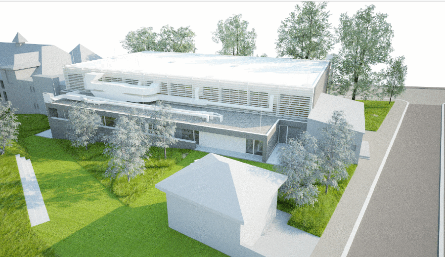 Barevné řešení fasády sportovní haly v&nbsp;ul. Hradská